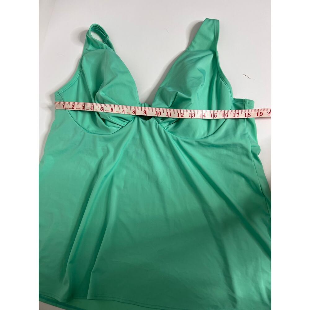 Cacique Swim Mint Green Underwire Tankini Top 42DD Plus Size Supportive Swimwear - Picture 4 of 8